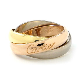 カルティエ Cartier ピンキーリング トリニティ スリーカラー K18PG K18WG K18YG 4号 / #44 【中古】
