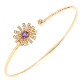 ダミアーニ DAMIANI バングル マルゲリータ 20076570 フラワー 1ポイント アメジスト パヴェ ブラウン ダイヤモンド 計0.36ct K18PG / #M 【中古】