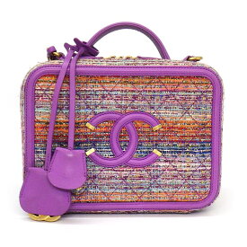 シャネル CHANEL ショルダーバッグ CCフィリグリー A93343 パープル マルチカラー ツイード ラムスキン (羊革) 【中古】