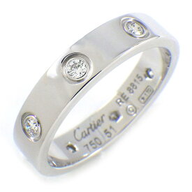 【最大3万円OFFクーポン配布中】 カルティエ Cartier リング ラブ SM B4050651 8ポイント ダイヤモンド 計0.19ct K18WG 11号 / #51 【中古】
