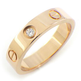 カルティエ Cartier リング ラブ スモールモデル SM B4050749 ウェディング バンド 1ポイント ダイヤモンド 0.02ct K18PG 9号 / #49 【中古】