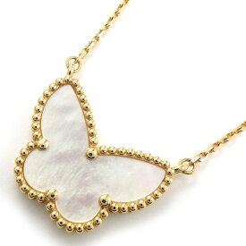 ヴァンクリーフ＆アーペル Van Cleef & Arpels ネックレス ラッキーアルハンブラ VCARD99500 パピヨン ホワイト シェル K18YG 【中古】