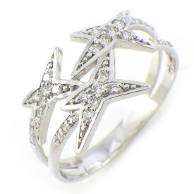 モーブッサン MAUBOUSSIN リング エトワール 3モチーフ スター 星 コメット パヴェ ダイヤモンド K18WG 13号 【箱・保付き】 【中古】