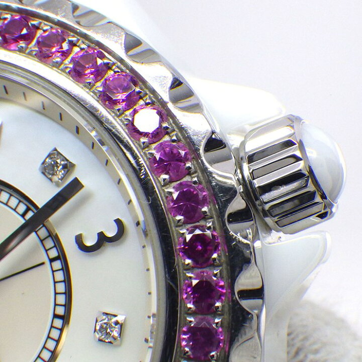 楽天市場】シャネル CHANEL 腕時計 J12 H3243 ピンクサファイア ベゼル  