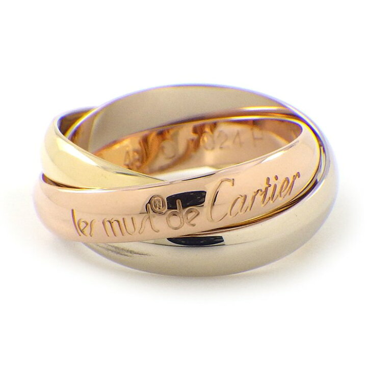 楽天市場】カルティエ Cartier リング トリニティ スリーカラー K18PG 