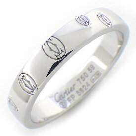 【最大3万円OFFクーポン配布中】 カルティエ Cartier リング ハッピーバースデー SM ロゴ C2 2C K18WG 18.5号 / #59 【中古】