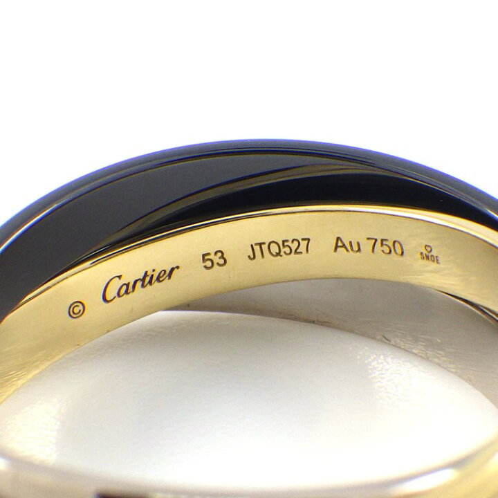 楽天市場】カルティエ Cartier リング トリニティ ブラック セラミック 