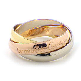 【最大3万円OFFクーポン★サマーセール】 カルティエ Cartier リング トリニティ スリーカラー K18PG K18WG K18YG 10号 / #50 【中古】