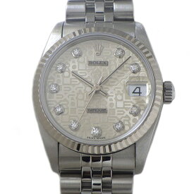 ロレックス Rolex 腕時計 デイトジャスト 68274 T番 10ポイント ダイヤインデックス 彫コン フルーテッドベゼル カレンダー コンピューター 文字盤 K18WG SS 自動巻き 【箱・保付き】 【中古】