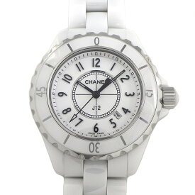 【最大3万円OFFクーポン配布中】 シャネル CHANEL 腕時計 J12 H0968 カレンダー ホワイト 文字盤 ホワイト セラミック SS クオーツアナログ 【中古】