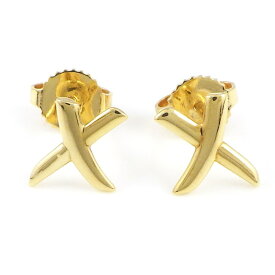 ティファニー Tiffany & Co. ピアス キス X クロス K18YG 【中古】