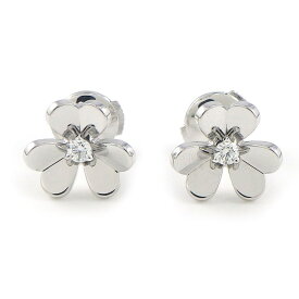 ヴァンクリーフ＆アーペル Van Cleef & Arpels ピアス フリヴォル ミニ VCARP0J600 フラワーモチーフ 2ポイント ダイヤモンド 計0.10ct K18WG 【中古】