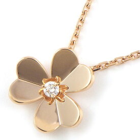 【最大3万円OFFクーポン配布中】 ヴァンクリーフ＆アーペル Van Cleef & Arpels ネックレス フリヴォル スモールモデル VCARPFBM00 1ポイント ダイヤモンド 0.08ct K18PG 【箱・保付き】 【中古】