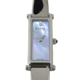 グッチ GUCCI 腕時計 バングルウォッチ 1500L レクタンギュラー ホースビット ブルー シェル文字盤 SS クオーツアナログ 【箱・保付き】 【中古】