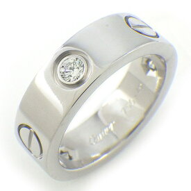 【最大3万円OFFクーポン配布中】 カルティエ Cartier リング ラブ クラシックモデル B4032549 ハーフ 3ポイント ダイヤモンド 計0.22ct K18WG 9号 / #49 【中古】