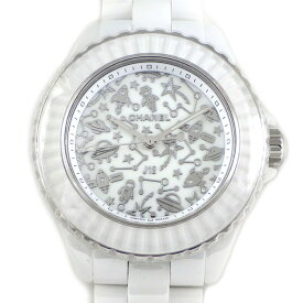 【最大3万円OFFクーポン配布中】 シャネル CHANEL 腕時計 J12 コズミック H7990 数量限定モデル 宇宙 12ポイントダイヤ ホワイト文字盤 夜光文字盤(青色発色) セラミック クオーツアナログ 【箱・保付き】 【中古】