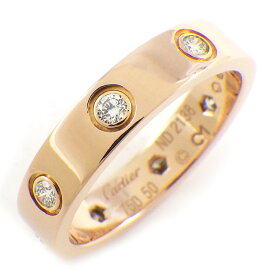 【最大3万円OFFクーポン★サマーセール】 カルティエ Cartier リング ラブ スモールモデル SM B4050850 フル サークル 8ポイント ダイヤモンド 計0.19ct K18PG 10号 / #50 【中古】
