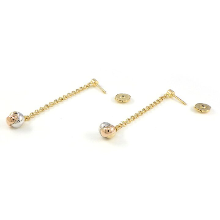 Cartier ピアスパンピーユボールスイングドロップチェーン3カラー