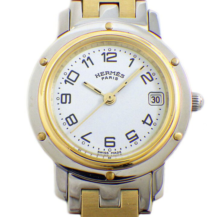 楽天市場】エルメス HERMES 腕時計 クリッパー CL4.220 ホワイト文字盤  