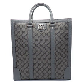【15日限定★ポイント3倍】 グッチ GUCCI トートバッグ オフィディア ミディアム 731793 グレー ブラック GG スプリーム キャンバス レザー 【中古】