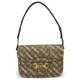 グッチ×バレンシアガ Gucci x Balenciaga ショルダーバッグ Hacker Project ホースビット 1955 ミディアム 602204 ベージュ エボニー GGスプリームキャンバス 【中古】