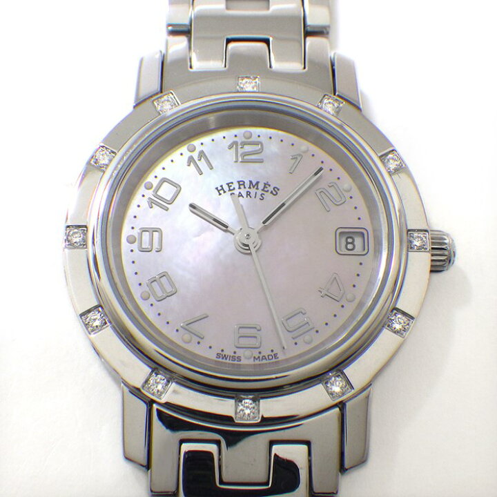 楽天市場】エルメス HERMES 腕時計 クリッパー ナクレ CL4.230 デイト 