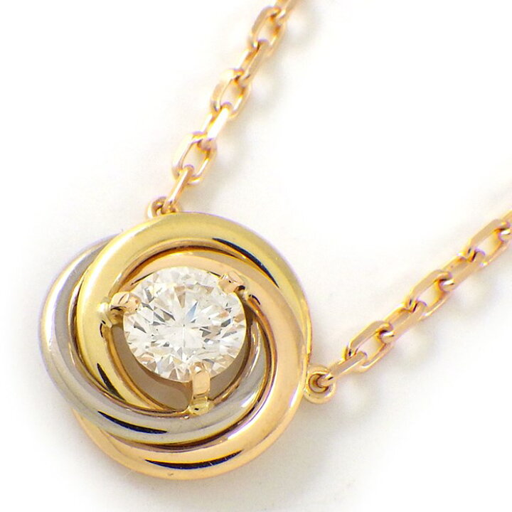 美品CartierカルティエトリニティネックレススリーカラーK18YGWGPG 