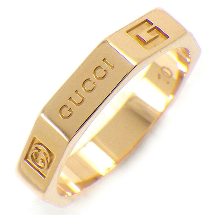 楽天市場】グッチ GUCCI リング オクタゴナル GG ロゴ アイコン K18PG 