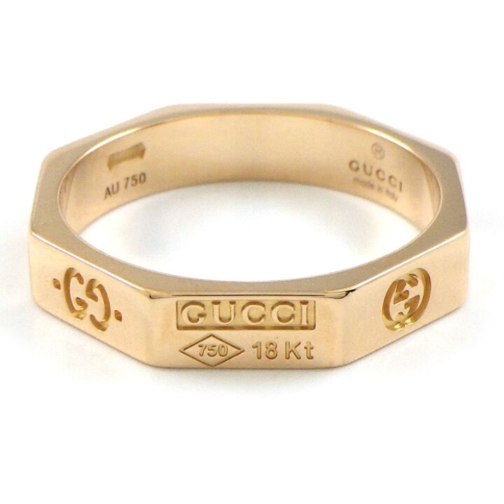 楽天市場】グッチ GUCCI リング オクタゴナル GG ロゴ アイコン K18PG 