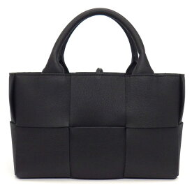 【最大3万円OFFクーポン配布中】 ボッテガヴェネタ Bottega Veneta ハンドバッグ ミニ アルコ トート マキシイントレチャート 709337VCQC28425 ブラック ラムスキン ゴールド金具 【中古】