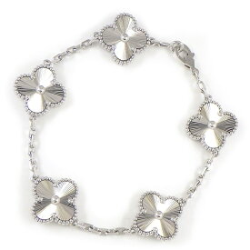 【終了間近★最大3万円OFFサマーセール】 ヴァンクリーフ＆アーペル Van Cleef & Arpels ブレスレット ヴィンテージ アルハンブラ 5モチーフ VCARP9XE00 ギョーシェ K18WG 【箱・保付き】 【中古】
