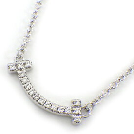 ティファニー Tiffany & Co. ネックレス T スマイル ミニ 62617799 ダイヤモンド 計0.03ct K18WG 【中古】