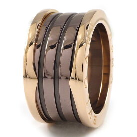 ブルガリ BVLGARI リング B-zero1 ビーゼロワン 3バンド ローマ刻印 K18PG ブラウン サーメット 15.5号 / #57 【中古】