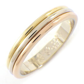 カルティエ Cartier リング ヴァンドーム トリニティ ウェディング スリーカラー K18PG K18WG K18YG 19.5号 / #60 【中古】