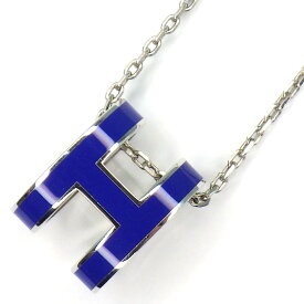 【10日限定★対象品3％OFF＆全品P3倍】 エルメス HERMES ネックレス ポップH ポップアッシュ ネイビー ブルーラッカー パラジウムメッキ 【中古】