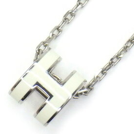 エルメス HERMES ネックレス ポップH ポップアッシュ Pd(パラジウムメッキ) メタル ホワイト ラッカー 【中古】