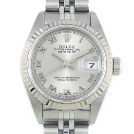 【最大3万円OFFクーポン配布中】 ロレックス Rolex 腕時計 デイトジャスト 79174 A番 1998-1999年製 ローマンインデックス サンレイ シルバー文字盤 フルーテッドベゼル ジュビリーブレス K18WG SS 自動巻き 【箱・保付き】 【中古】