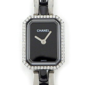 【最大3万円OFFクーポン配布中】 シャネル CHANEL 腕時計 プルミエール H2163 オクタゴナル ブラック文字盤 ダイヤモンドベゼル SS ブラック セラミック クオーツアナログ 【箱・保付き】 【中古】