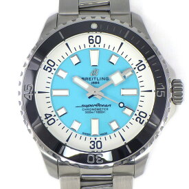 【最大3万円OFFクーポン配布中】 ブライトリング Breitling 腕時計 スーパーオーシャン A17376211L2A1 (A17376) 夜光インデックス 夜光針 回転ベゼル ターコイズ文字盤 SS 自動巻き 【中古】