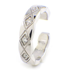 シャネル CHANEL イヤーカフ ココクラッシュ J12154 フープ マトラッセ キルティング 5ポイント ダイヤモンド 計0.05ct K18WG ※片方のみ 【中古】