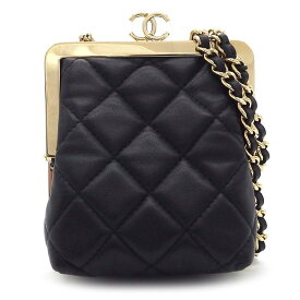 【レビュー1000件記念★対象品3％OFF&10日限定P3倍】 シャネル CHANEL ショルダーバッグ マトラッセ ミニ チェーンポーチ 2022年 AP2496 ブラック ラムスキン ゴールド金具 【中古】