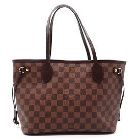 ルイ・ヴィトン Louis Vuitton トートバッグ ネヴァーフル PM 2014年製 N40600 ブラウン ダミエ エベヌ キャンバス レザー 【中古】