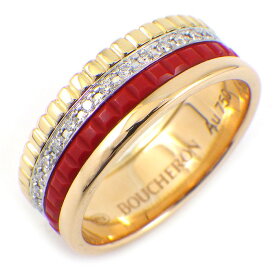 【最大3万円OFFクーポン配布中】 ブシュロン BOUCHERON リング キャトル スモール JRG02938 スリーカラー 33ポイント ダイヤモンド 計0.24ct K18PG K18WG K18YG レッド セラミック 12号 / #52 【中古】