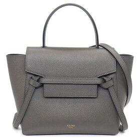 【15日限定★ポイント3倍】 セリーヌ CELINE ハンドバッグ ベルトバッグ ナノ 189003ZVA-10DC グレー カーフスキン 【中古】