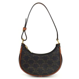 セリーヌ CELINE ハンドバッグ ミニ アヴァ 10I602DS1.04LU タン トリオンフキャンバス カーフスキン ゴールド金具 【中古】