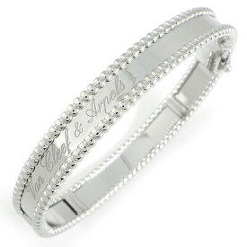【20日限定★ポイント3倍】 ヴァンクリーフ＆アーペル Van Cleef & Arpels バングル ペルレ シニアチュール ミディアムモデル VCARP3K800 シグネチャー ロゴ K18WG / #XS 【中古】