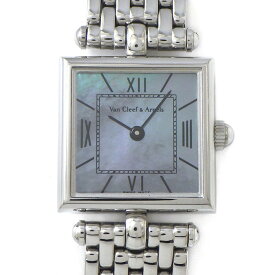 【15日限定★ポイント3倍】 ヴァンクリーフ＆アーペル Van Cleef & Arpels 腕時計 クラシック 536942 スクエア ブルーシェル文字盤 SS クオーツアナログ 【箱・保付き】 【中古】