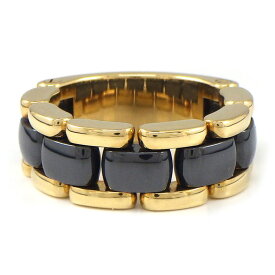 シャネル CHANEL リング ウルトラ ブラック セラミック K18YG 10.5号 / #50 【中古】