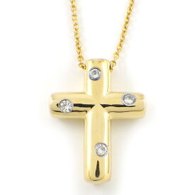 【レビュー1000件記念★対象品3％OFF】 ティファニー Tiffany & Co. ネックレス ドッツ クロス 4ポイント ダイヤモンド K18YG PT950 【中古】