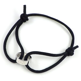 【レビュー1000件記念★対象品3％OFF】 カルティエ Cartier ブレスレット ラブブレス チャリティ K18WG ブラック コットンコード 【中古】